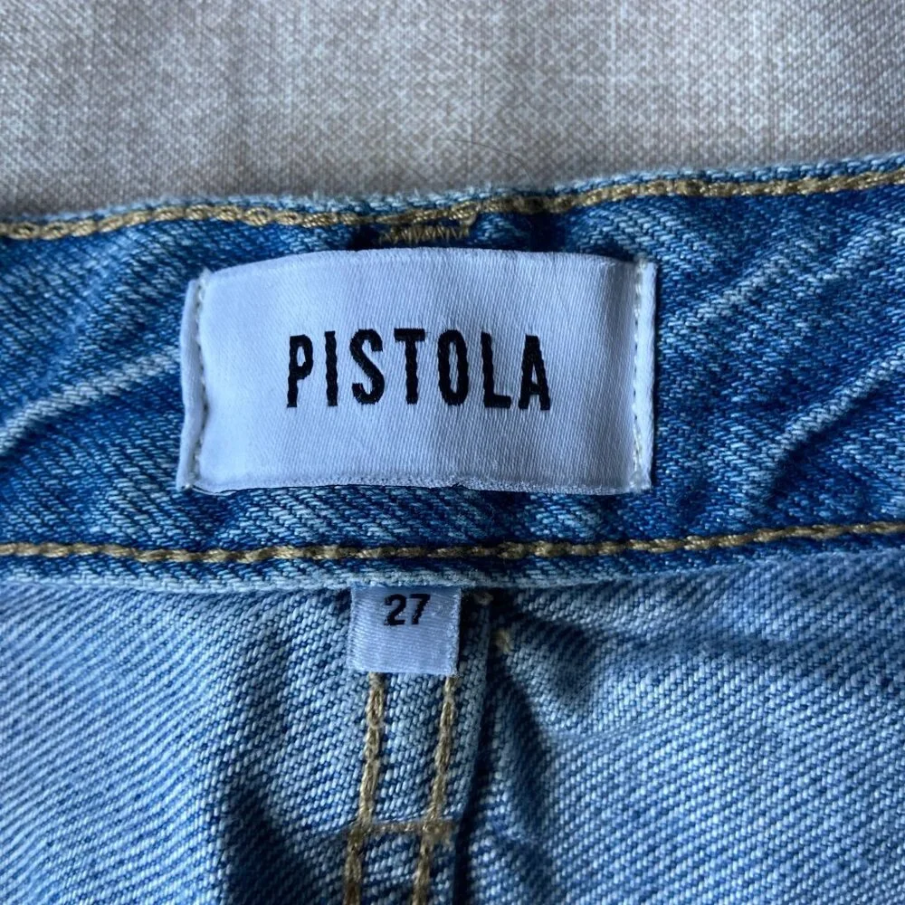 EUC Distressed Boyfriend Jeans with Heavy Rip Detail (Light Wash, Cuffed Hem) 27 - Picture 5 of 8
